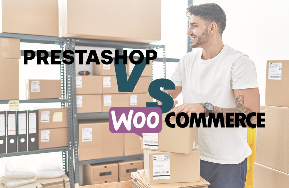 Jeune entrepreneur hésitant entre Prestashop et WooCommerce pour sa solution de e-commerce